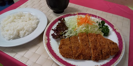 メインスタンド3F ラ・メール イチ押しメニュー とんかつ定食 1100円